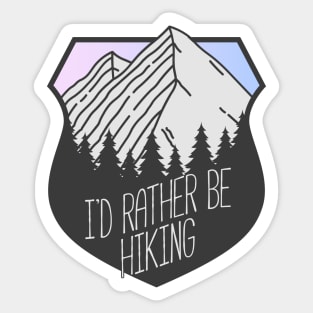 I'd Rather Be Hiking Mountain Crest Sunset Sticker